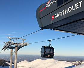 10er Gondelbahn in Prato Nevoso, Italien