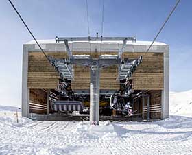 6er Sesselbahn in Laax, Schweiz