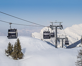 8er Gondelbahn in Lenzerheide, Schweiz