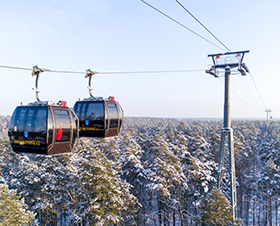 Gruppenbahn in Druskininkai, Litauen