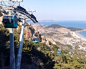 Kuppelbare 8er Gondelbahn in Laoshan, China