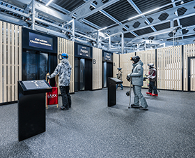 The first RopeTaxi in Flims is in operation