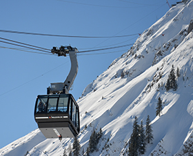 Pendelbahn in Moléson, Schweiz