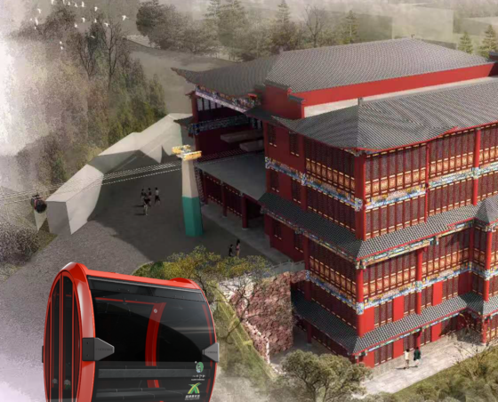 Xishan, China: Neue 8 Seater Panorama-Gondelbahn im Bau