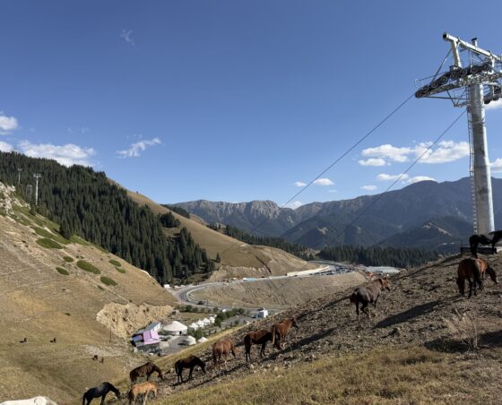 Baufortschritt bei der 8er-Gondelbahn Jinding–Alimali